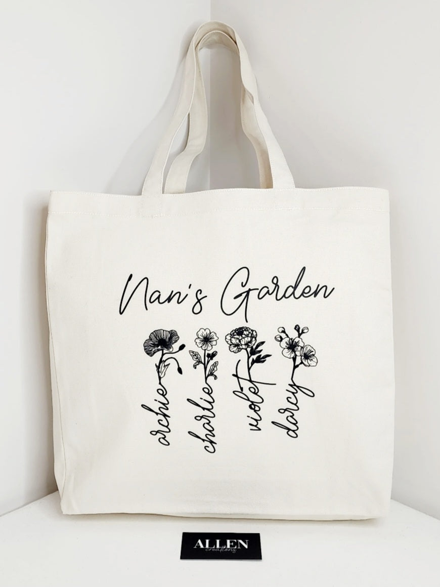 Birth Flower Tote Bag