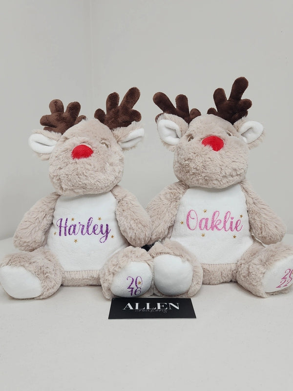 Personalised Plush Reindeer - Allen Creations