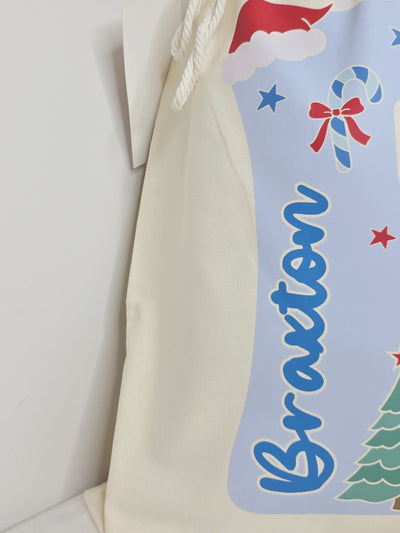 Personalised Big Letter Santa Sack | Pastel Christmas Design