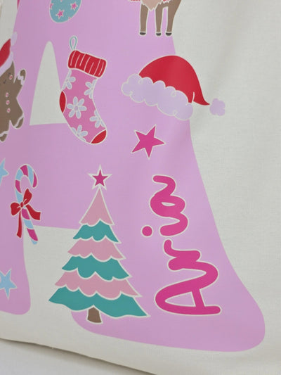 Personalised Big Letter Santa Sack | Pastel Christmas Design